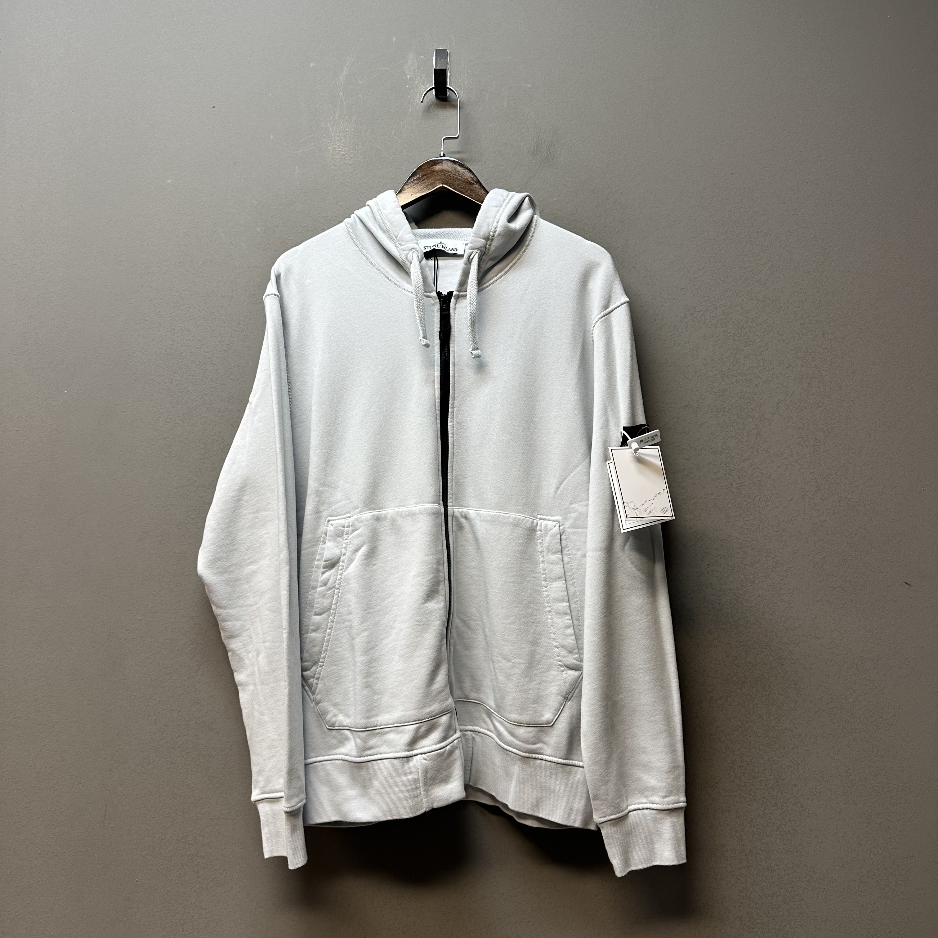 一口价 Stone island 石头岛/39539/水蓝拉链连帽卫衣 全新带吊XL