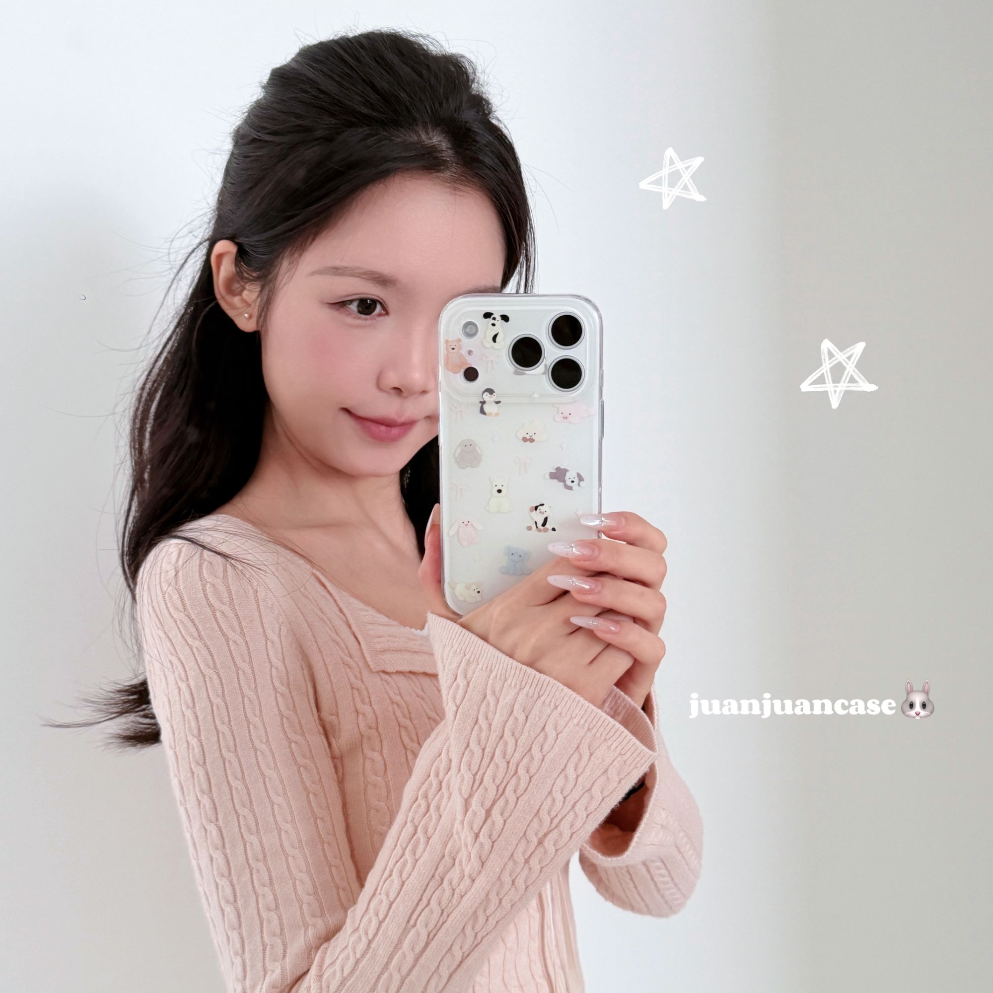 可爱jellycat卡通小动物适用于苹果17promax手机壳iphone16透明15