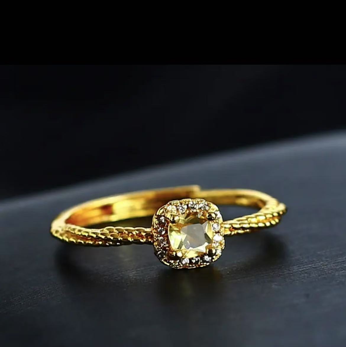 【惠惠甄选】精美百搭黄水晶戒指A015