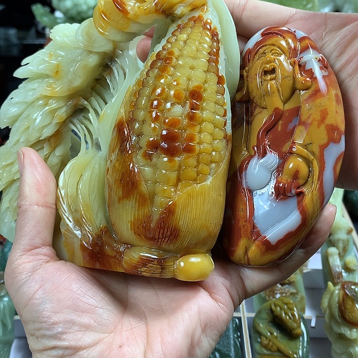 蛇纹石玉手把件未镶嵌L*X