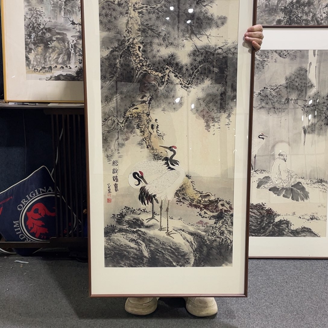 国画手绘画作品带框60/120