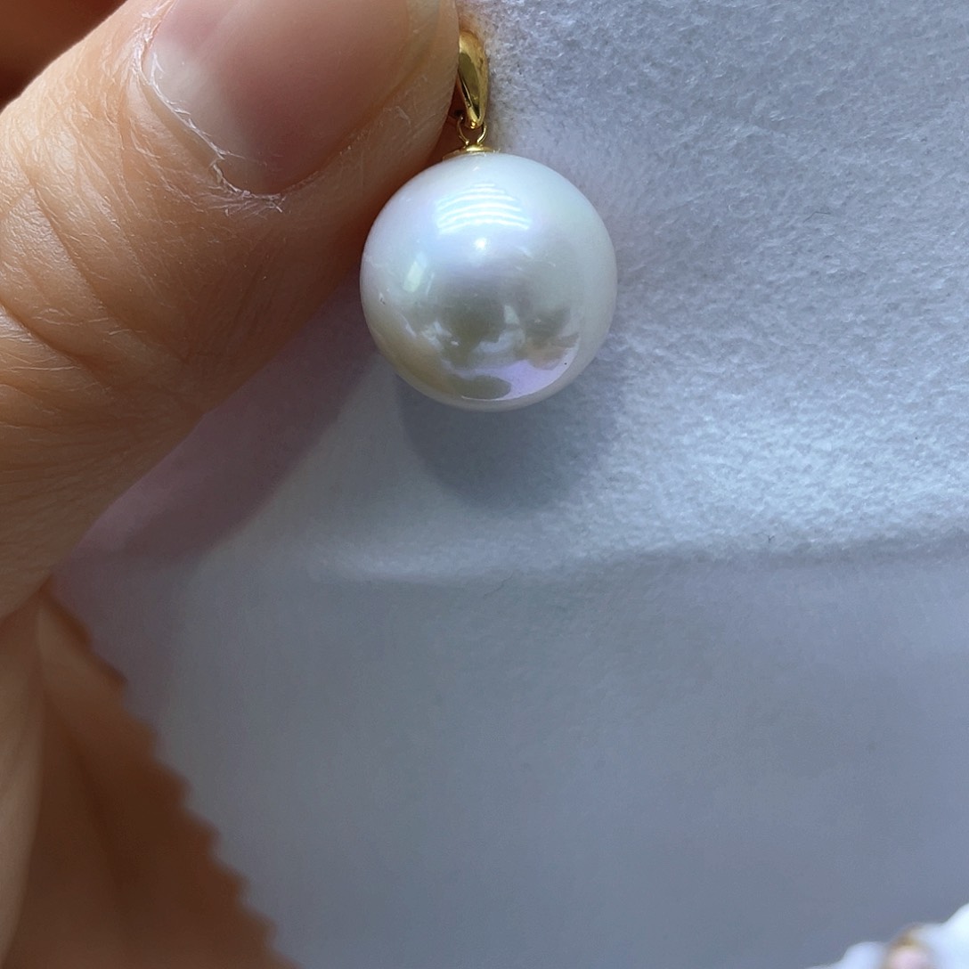 淡水珍珠颈饰18K金镶嵌