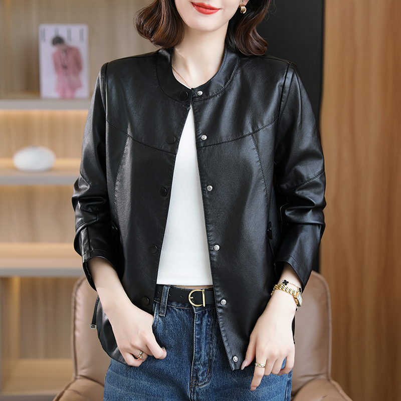 【美丽女人专属】海宁短款2025春秋季皮衣外套女新款显瘦百搭上衣