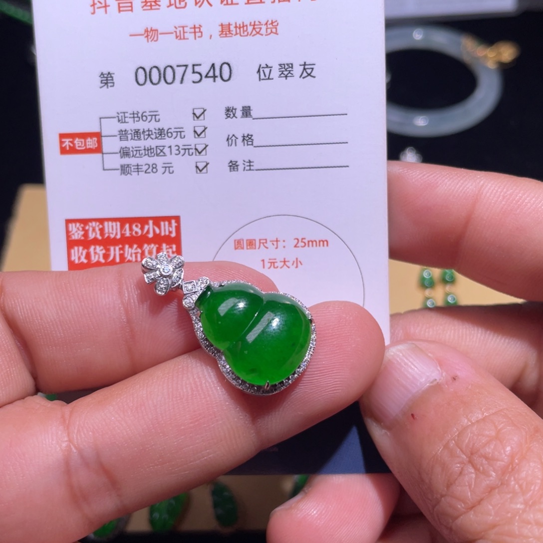 翡翠颈饰18K金镶嵌r**y翡翠