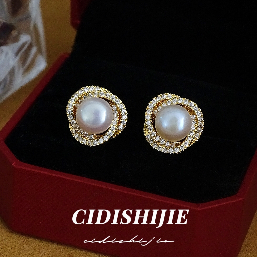 0175天然淡水珍珠耳饰女 新品轻奢高级耳钉耳饰