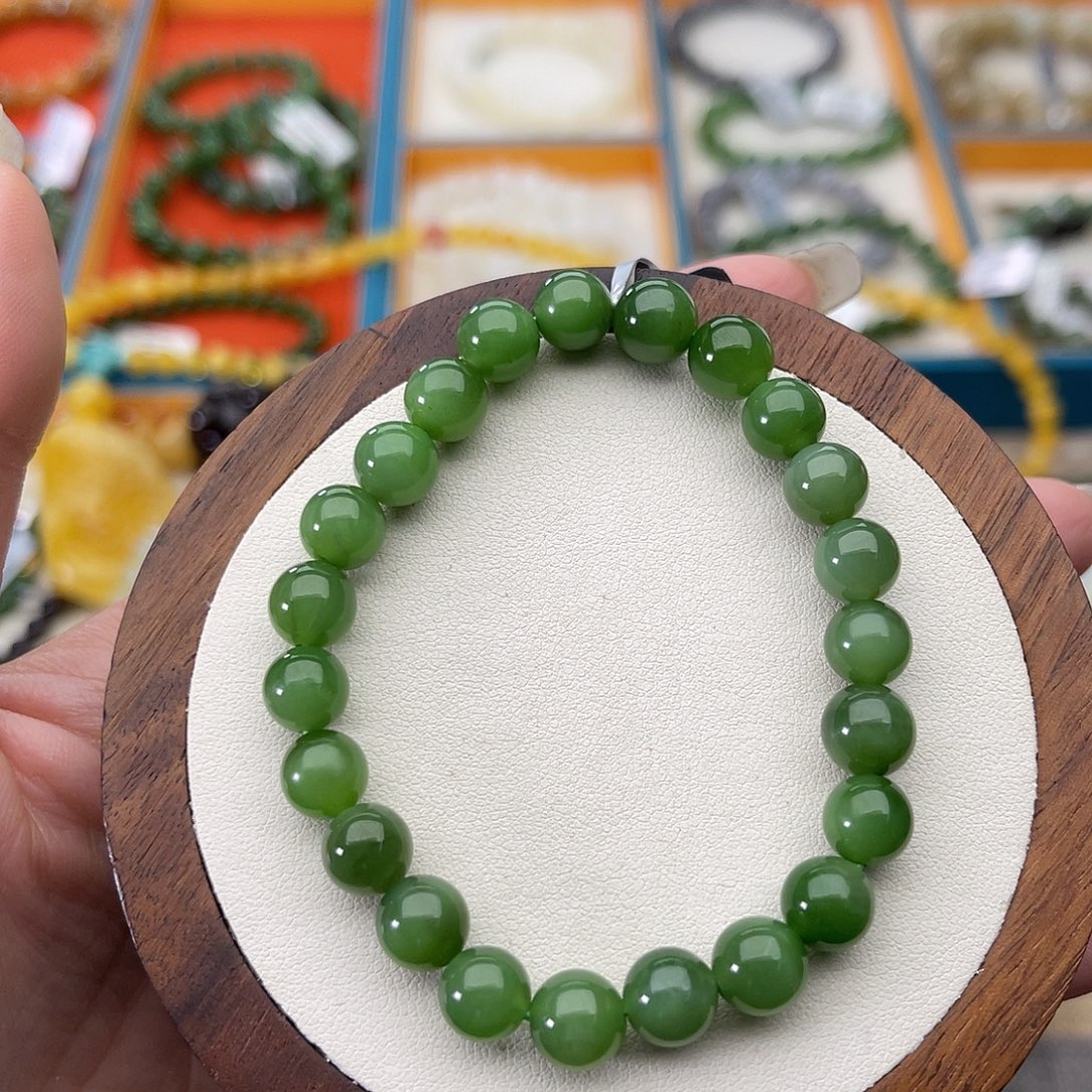 和田玉未镶嵌手串Z24卡8