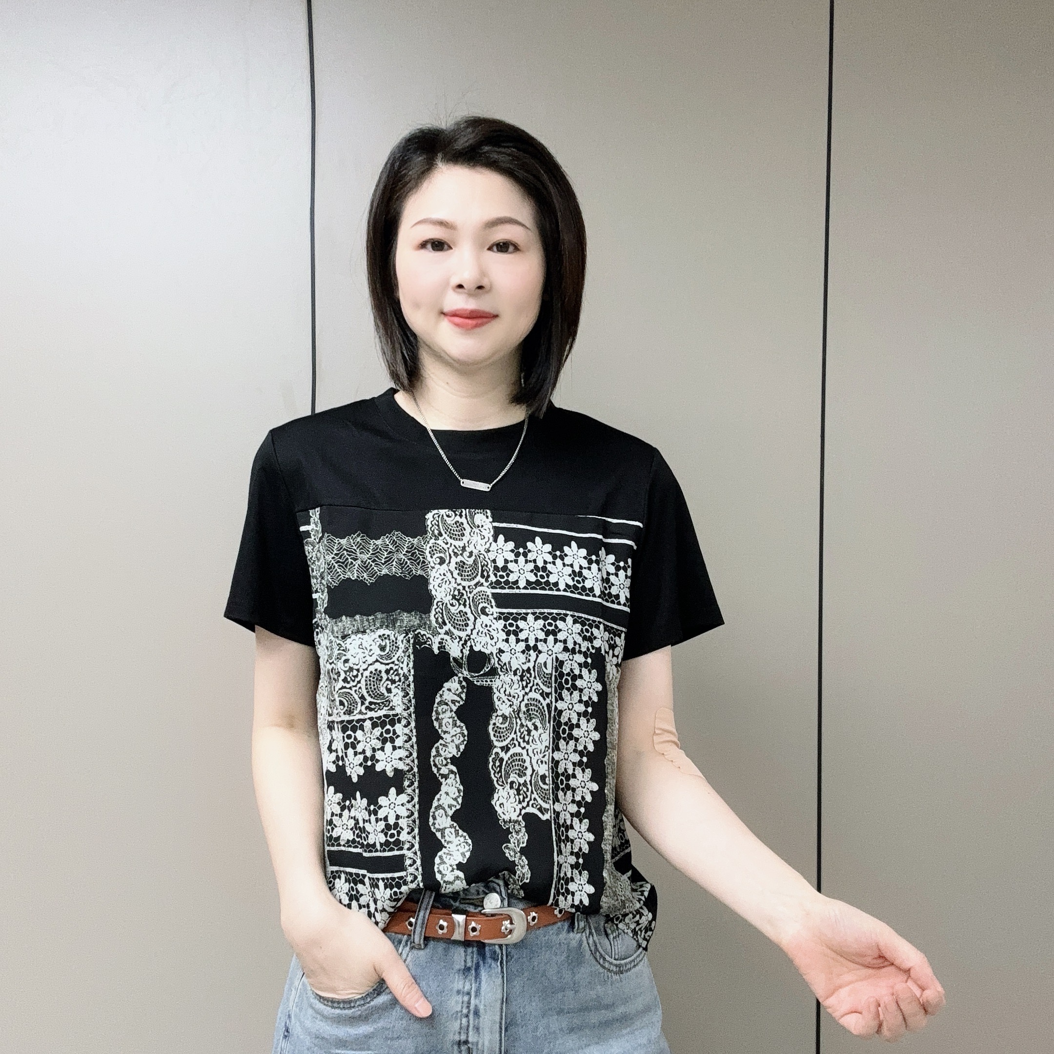 【魅力风】夏季薄款圆领宽松显瘦短袖T恤5823款