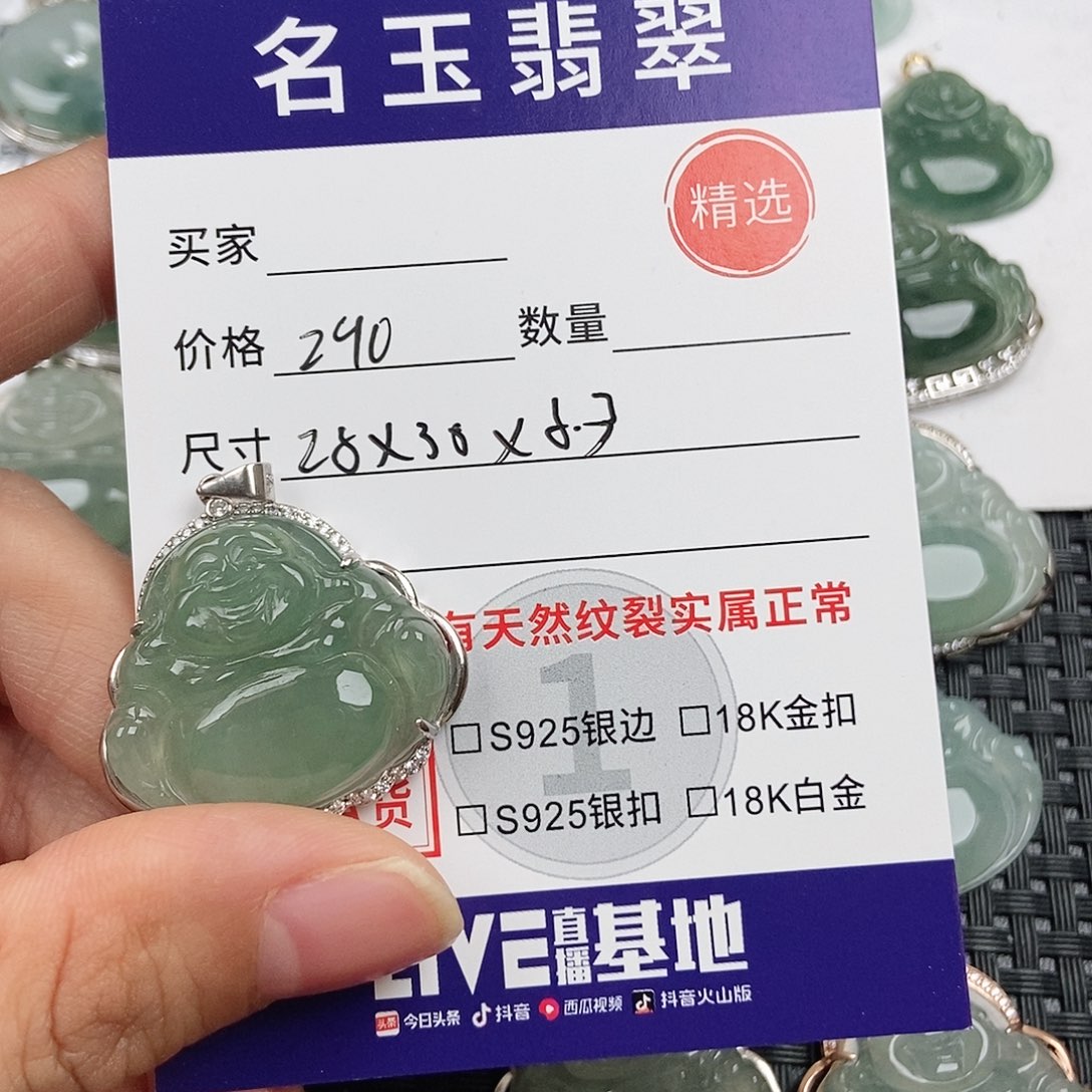 漫***光翡翠银S925镶嵌颈饰