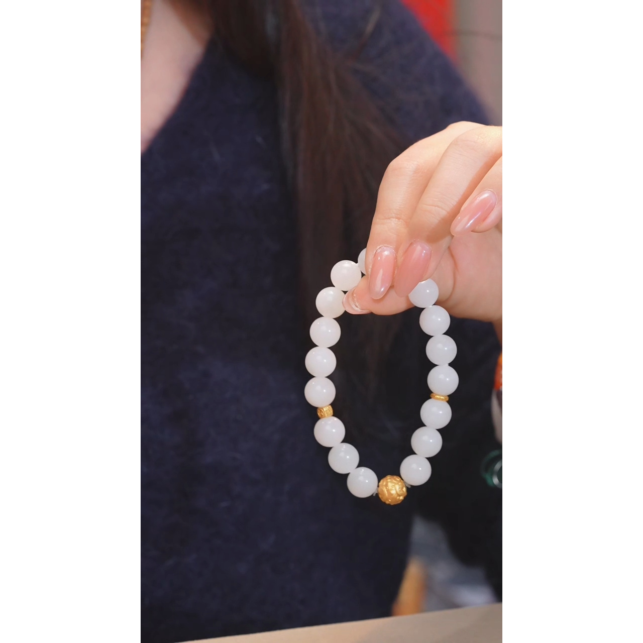 和田玉手串未镶嵌（二）卡10 @@W6850