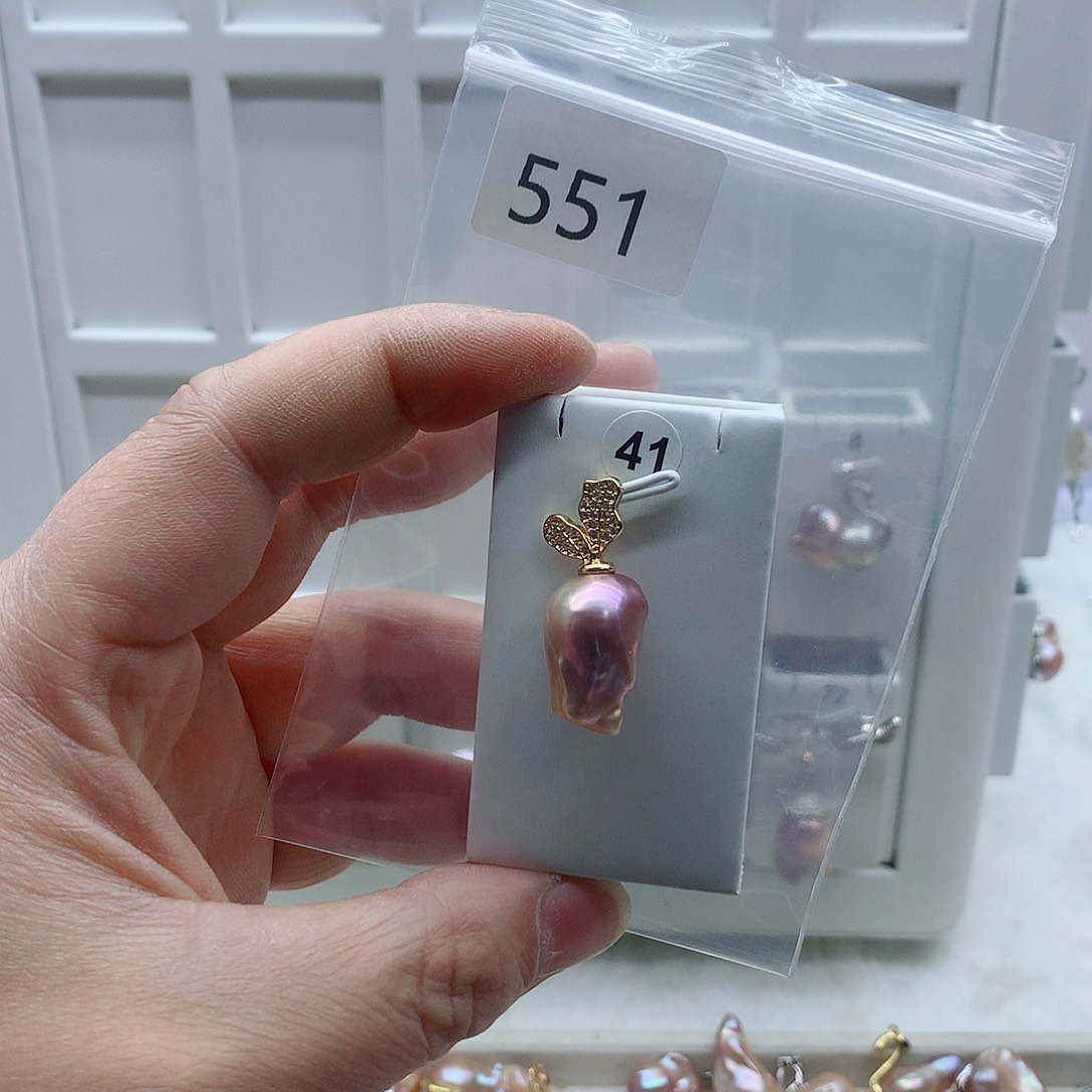 合金吊坠(不含链)淡水珍珠