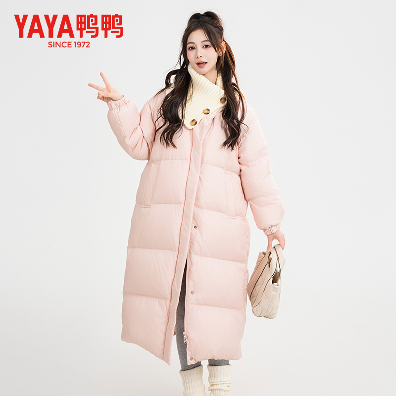 YAYA/鸭鸭羽绒服女士冬季面包服韩版宽松保暖鸭绒外套YE4B618501A