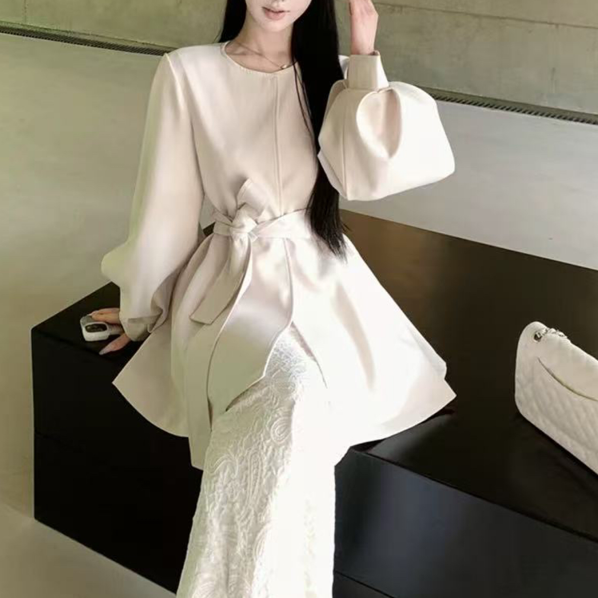花花家时尚设计师款风衣（831）