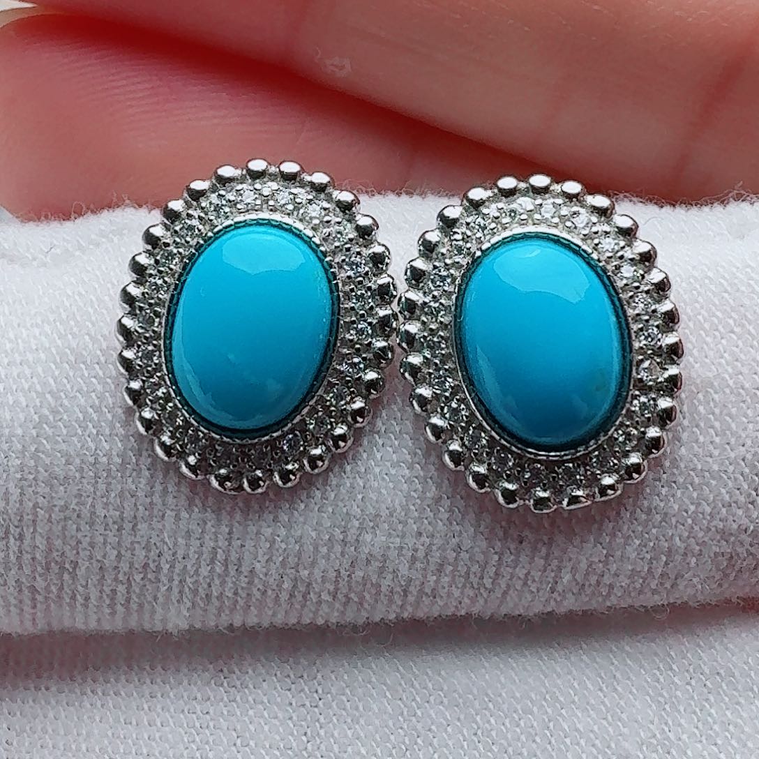 银S925镶嵌绿松石珠宝奇石