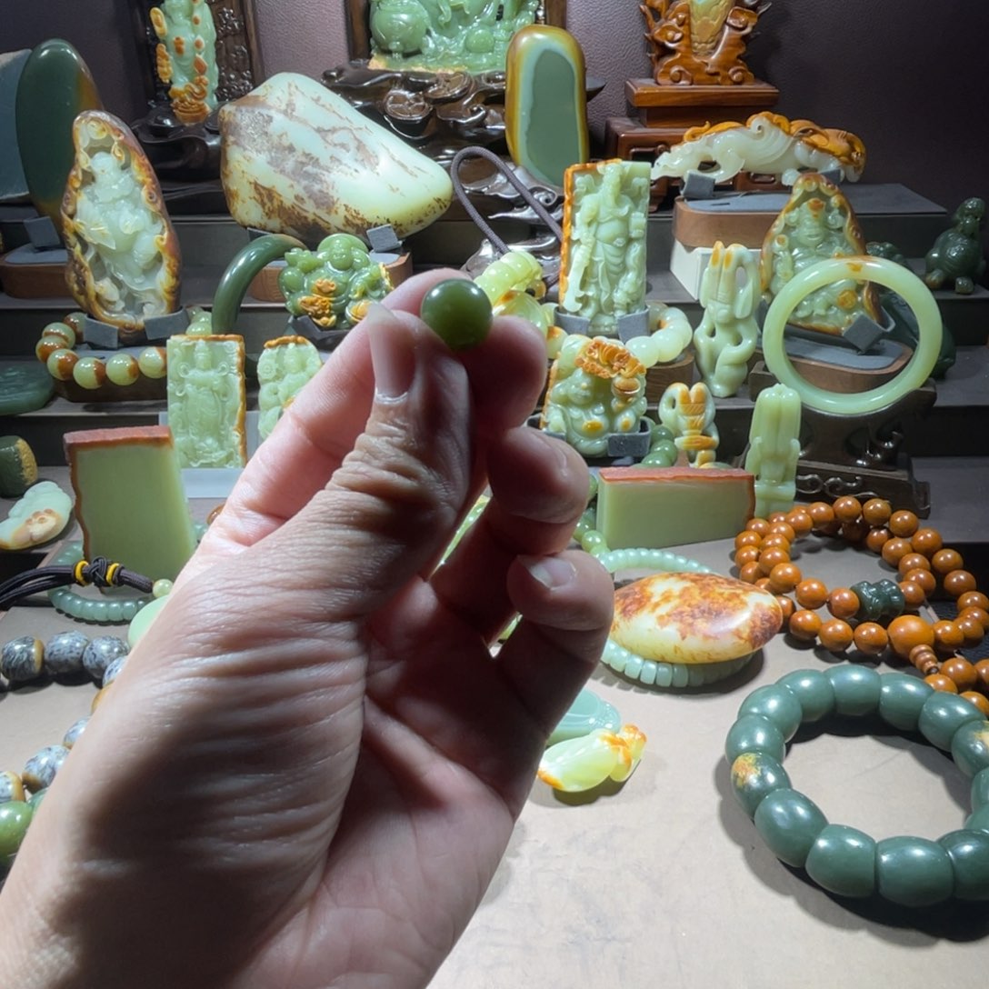 透闪石质玉单珠未镶嵌长*