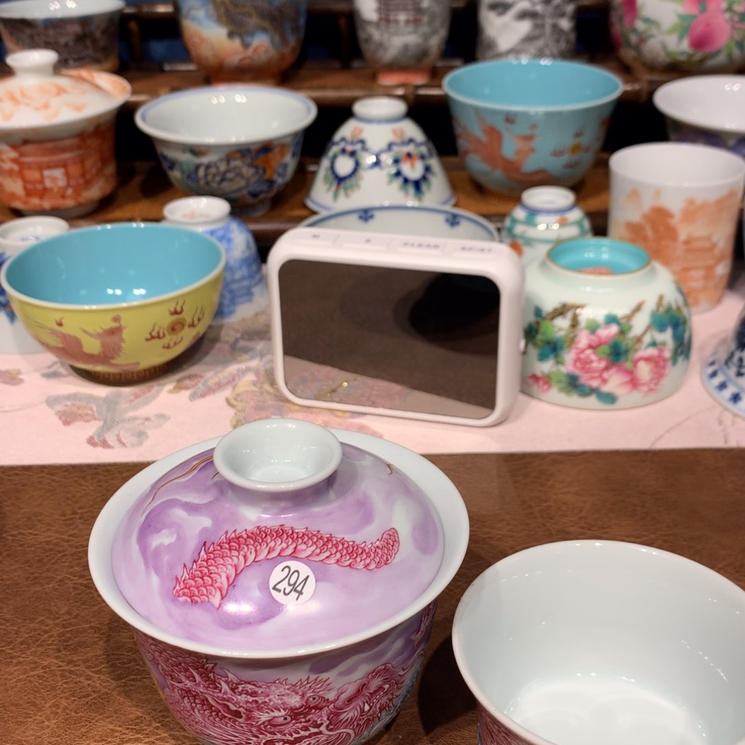 摆件夜*294龙纹盖碗单杯微瑕啦啦啦啦