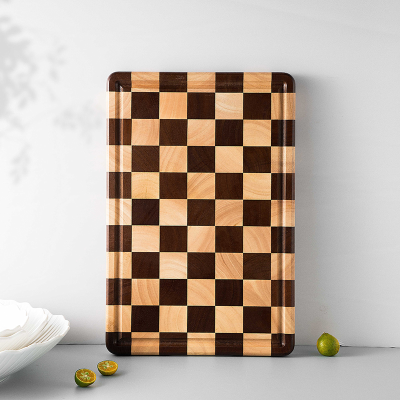 JF棋盘格牛扒板橡胶木菜板牛扒板切菜板家用料理板