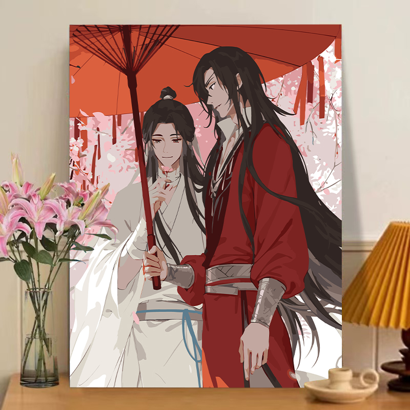 天官赐福数字油画diy魔道祖师手绘填色丙烯小说动漫装饰画