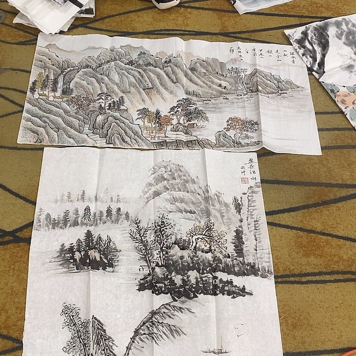 艺***饰国画放漏作品两张