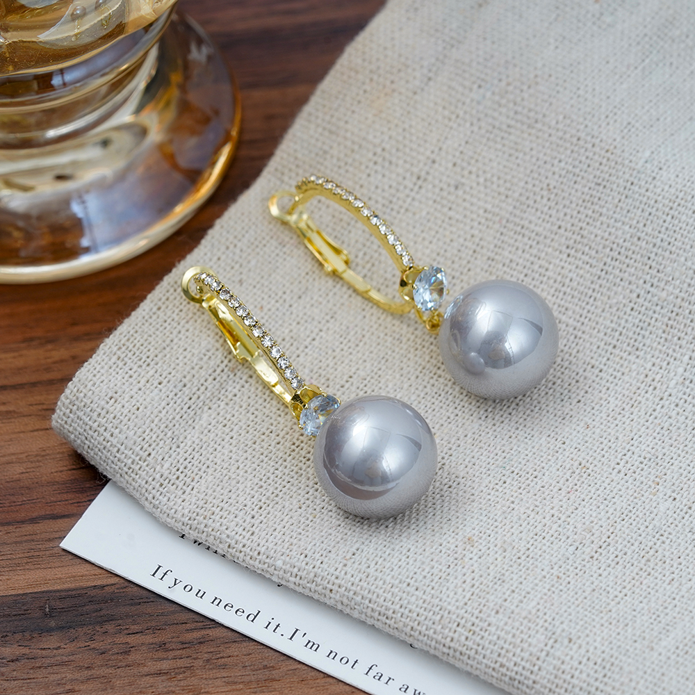 铜合金耳饰 爱心/水滴/铃铛白色金色日韩耳环吊坠耳饰素款N4180A1