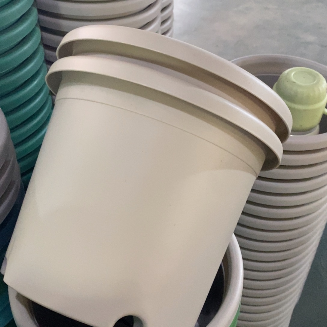 树脂四季盆3#无拖灰白微瑕10