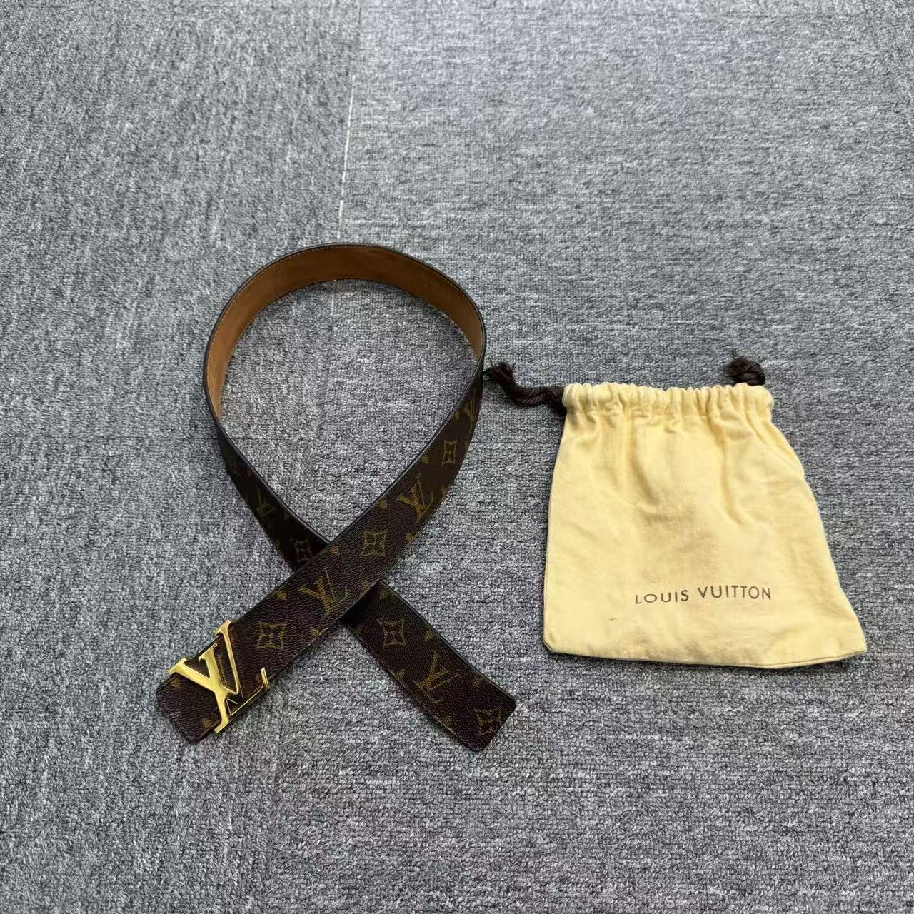 90新 LouisVuitton/路易威登 棕色老花腰带/80cm/18288