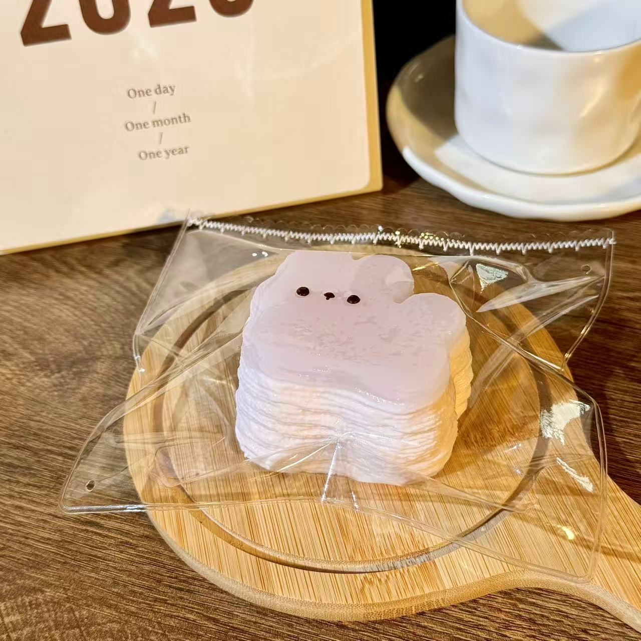 【奶糖泥】粉色小兔千层蛋糕 纯手工硅胶捏捏乐解压玩具