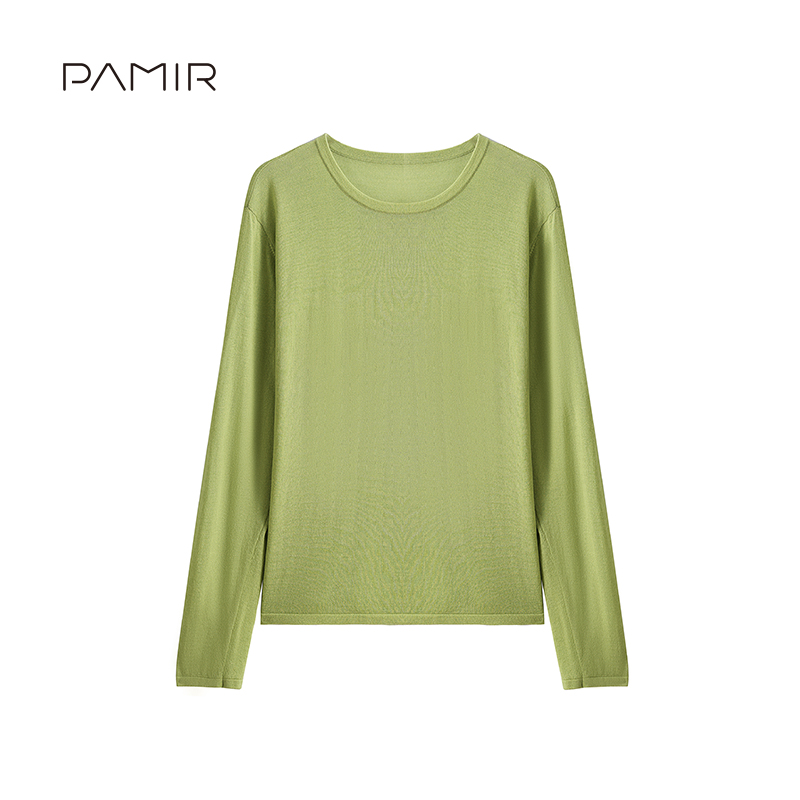 [楊楊专属]PAMIR春夏新款女圆领精纺羊毛 针织衫 PZ172