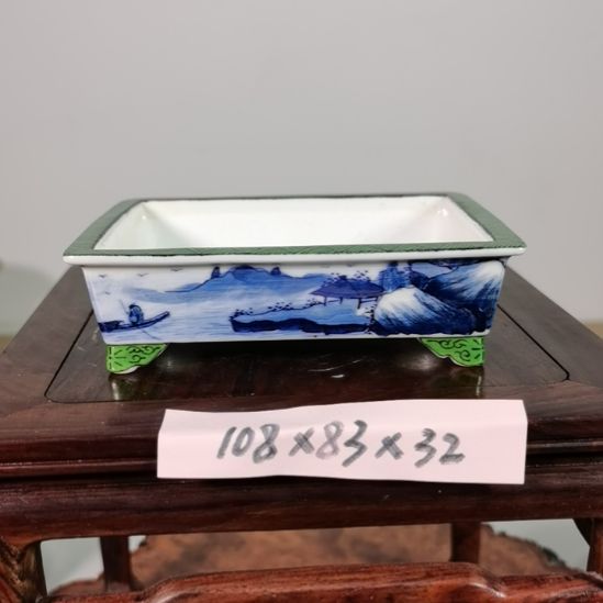 陶手工手绘大德堂釉盆