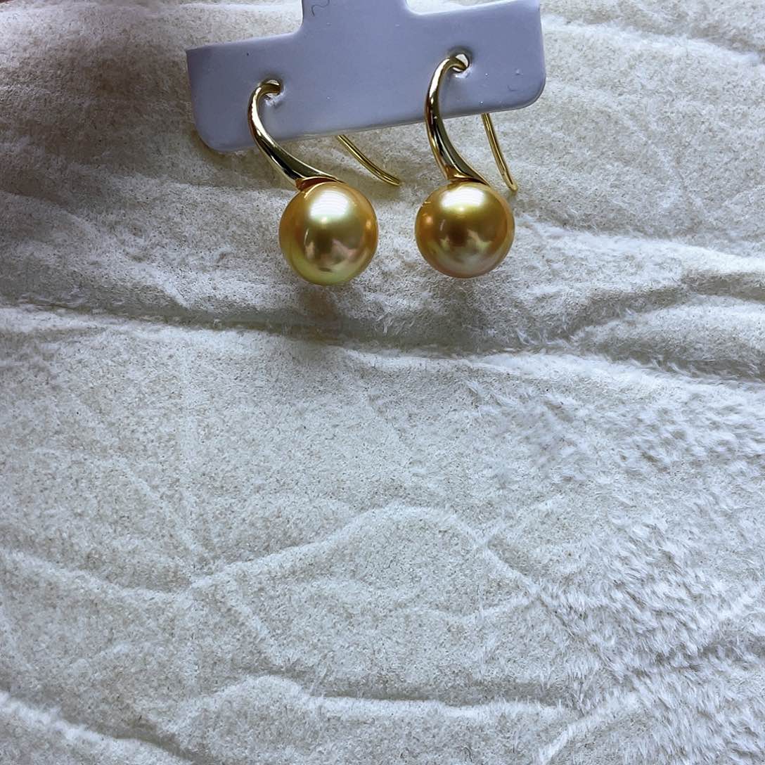 海水珍珠耳饰银S925镶嵌