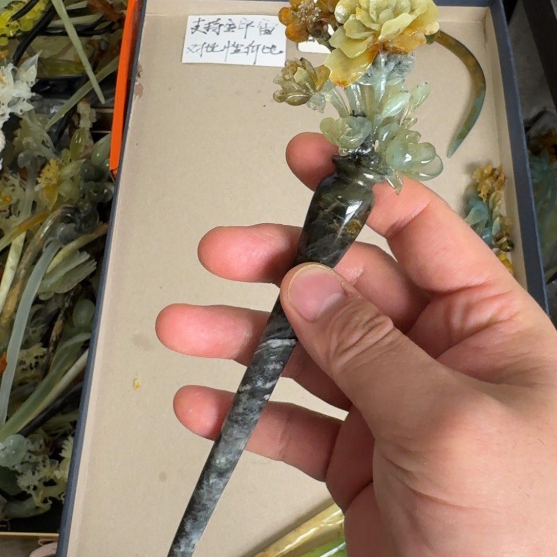 岫玉发饰未镶嵌明君玉簪贼拉好看