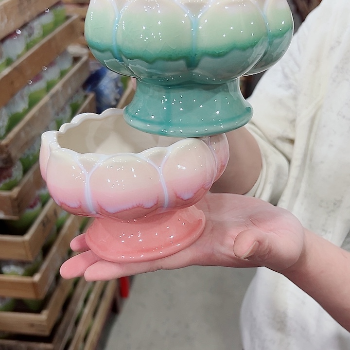 有孔.凑满10元发货多肉陶瓷花盆！