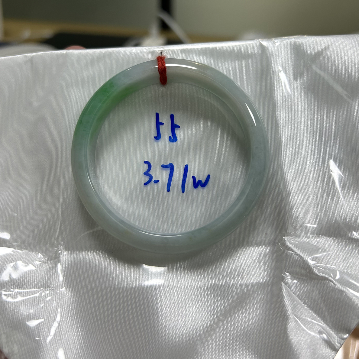 缅甸天然A货翡翠手镯55赵
