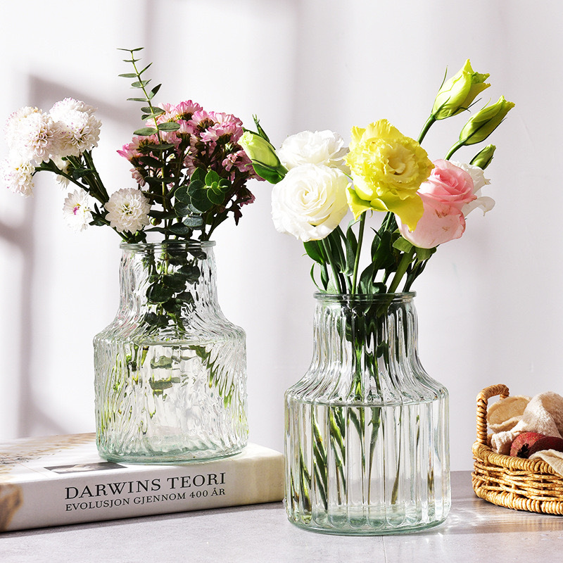 新店特惠2个装大肚透明玻璃花瓶水培器皿大口径植物装饰容器