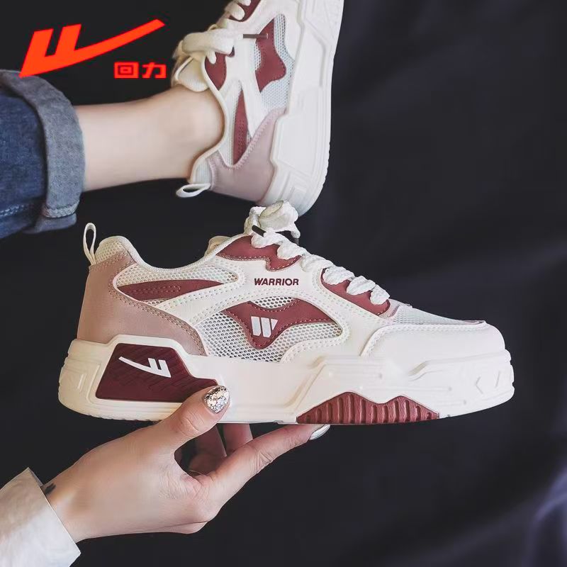 Warrior/回力情侣款新款安哥拉红网面透气学生百搭运动休闲板鞋