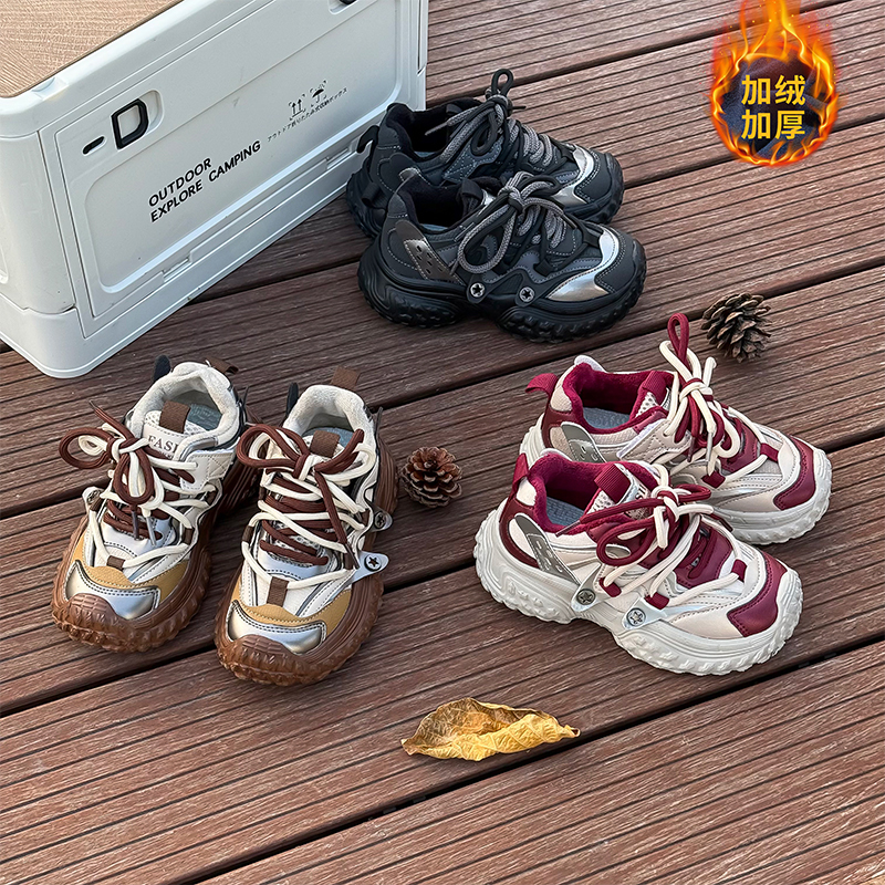 2025年冬季新款加绒时尚百搭魔术贴软底保暖休闲运动鞋 XK0212 NH