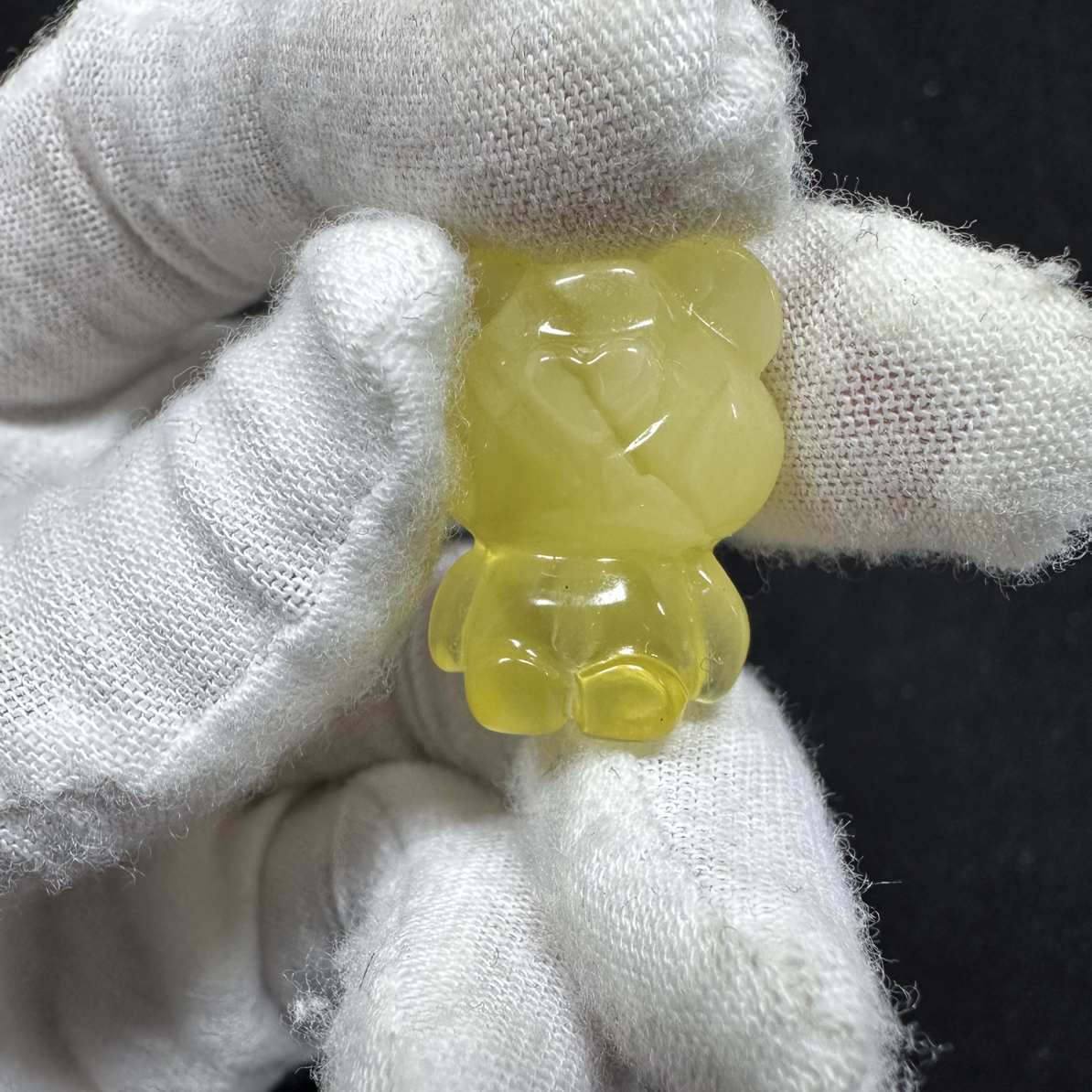 Z2021天然蜜蜡奶黄俏色小熊尺寸18✖️22✖️14无优化