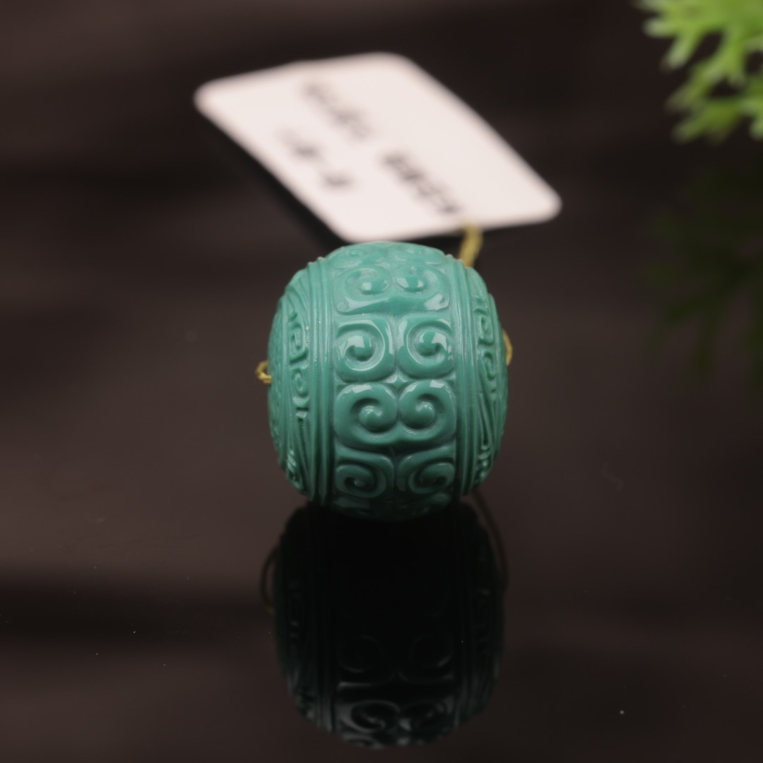 原矿纯天然绿松石精品瓷釉级回纹老型