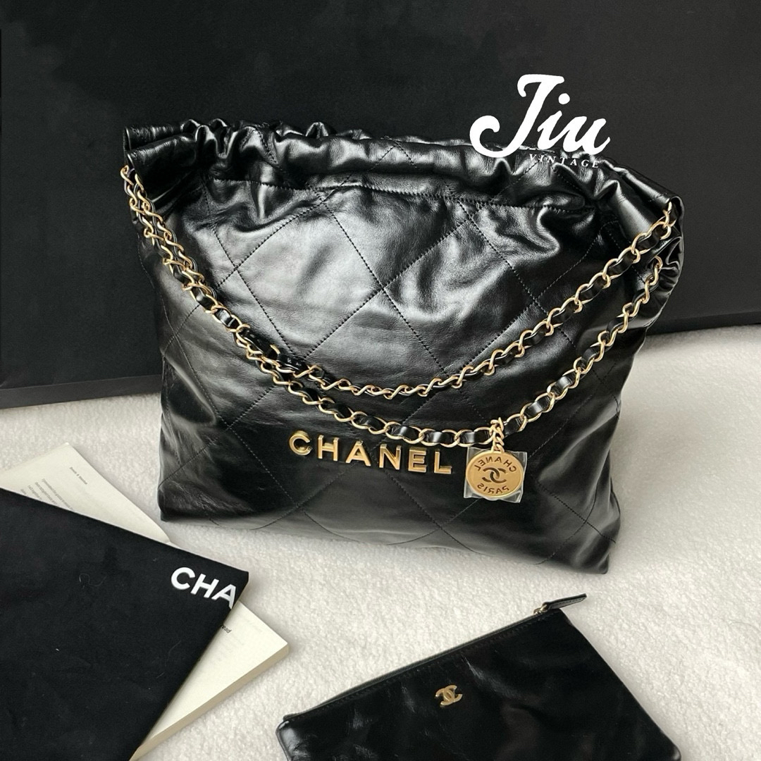 全新未使用 Chanel/香奈儿 黑金22bag中号24年CG14-0004