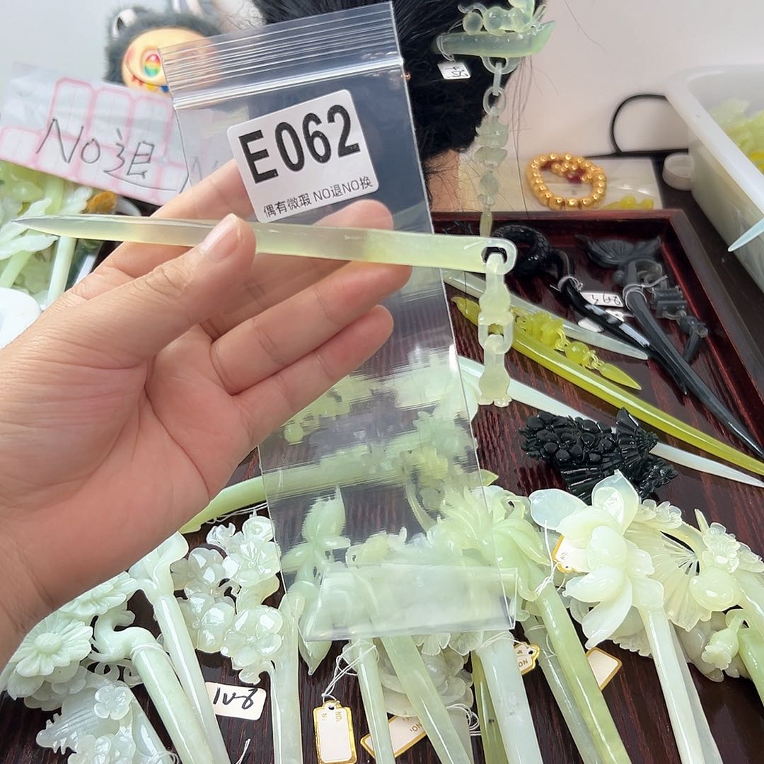 合金蛇纹石玉发饰好****1