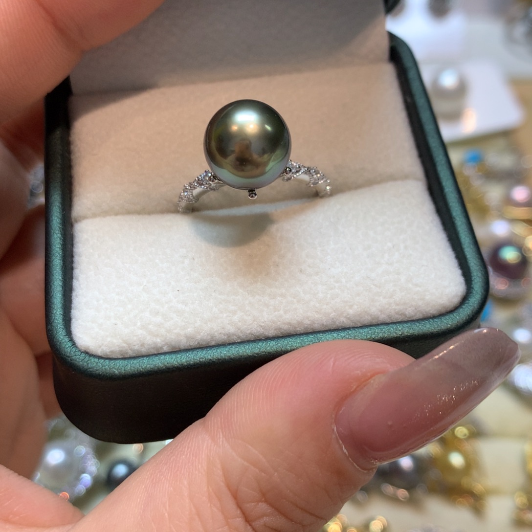 海水珍珠戒指银S925镶嵌