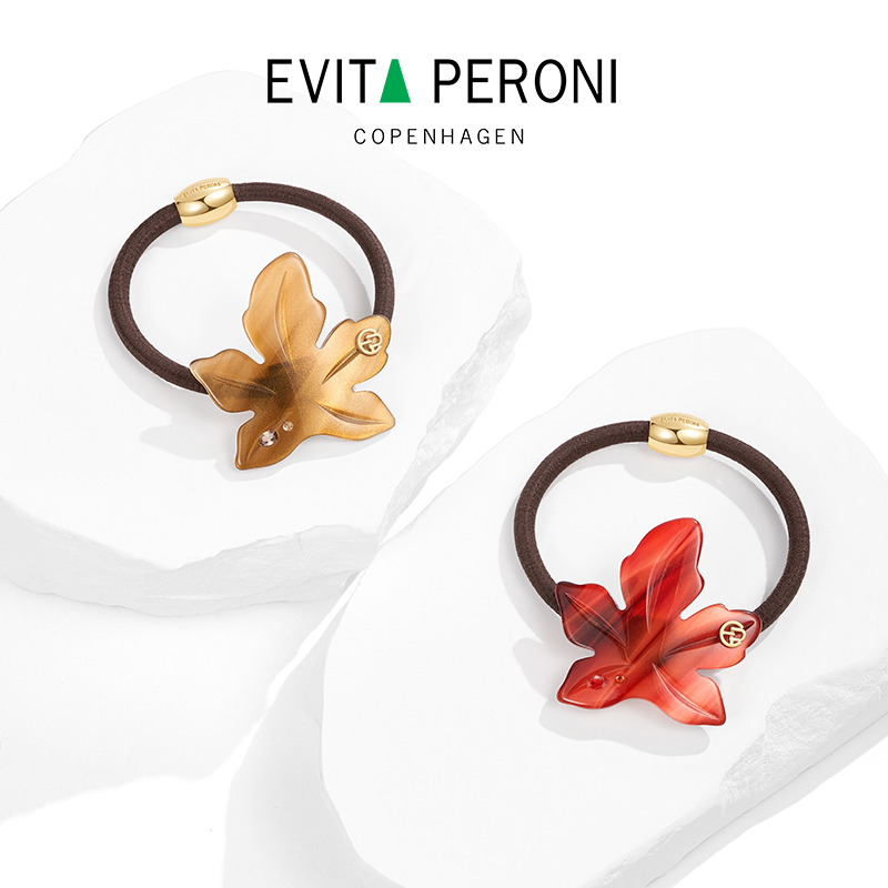 Evita Peroni/依慧达红枫系列皮筋百搭浪漫枫叶发绳时尚复古ZB
