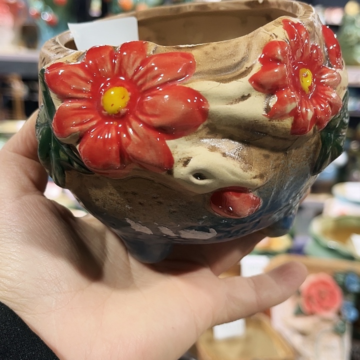 瓷片花盆多肉植物艺术品