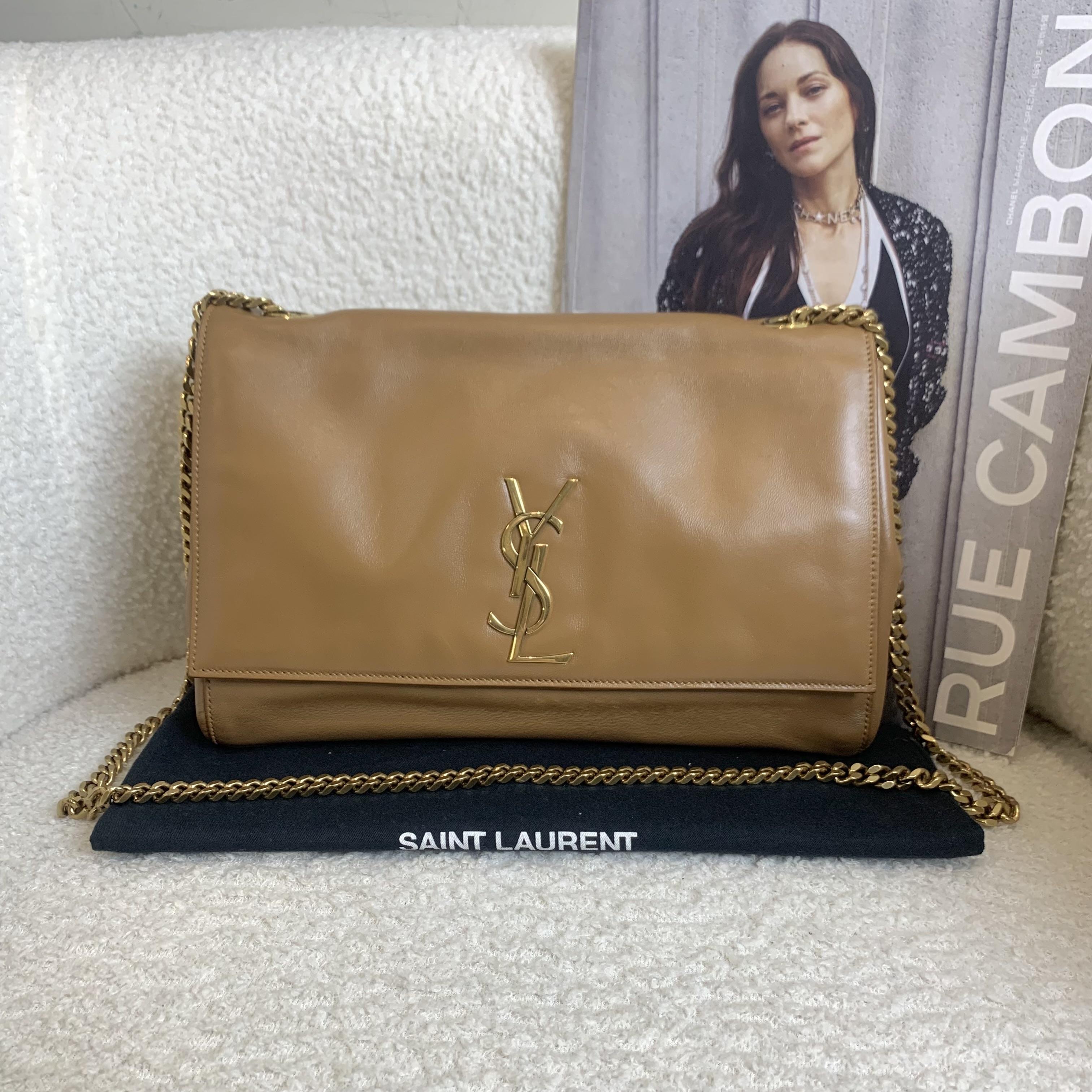 95新 YSL/圣罗兰 壹臻/ysl 焦糖色双面kate中号 74543147