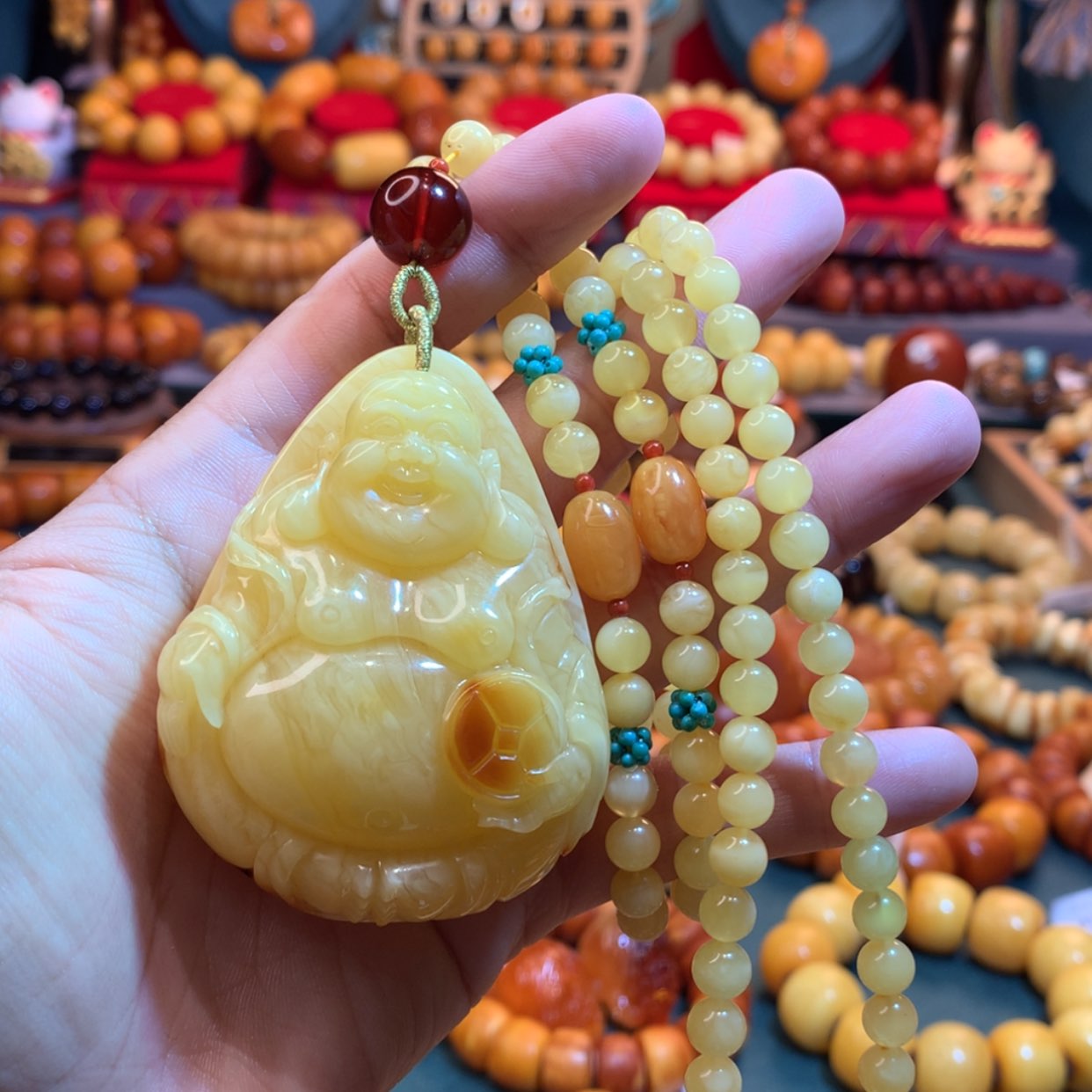 【闪购商品】蜜蜡吊坠(赠链)未镶嵌蜜蜡手串