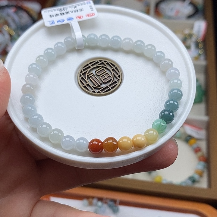 翡翠未镶嵌手串卡5.5mm 半价无鉴赏