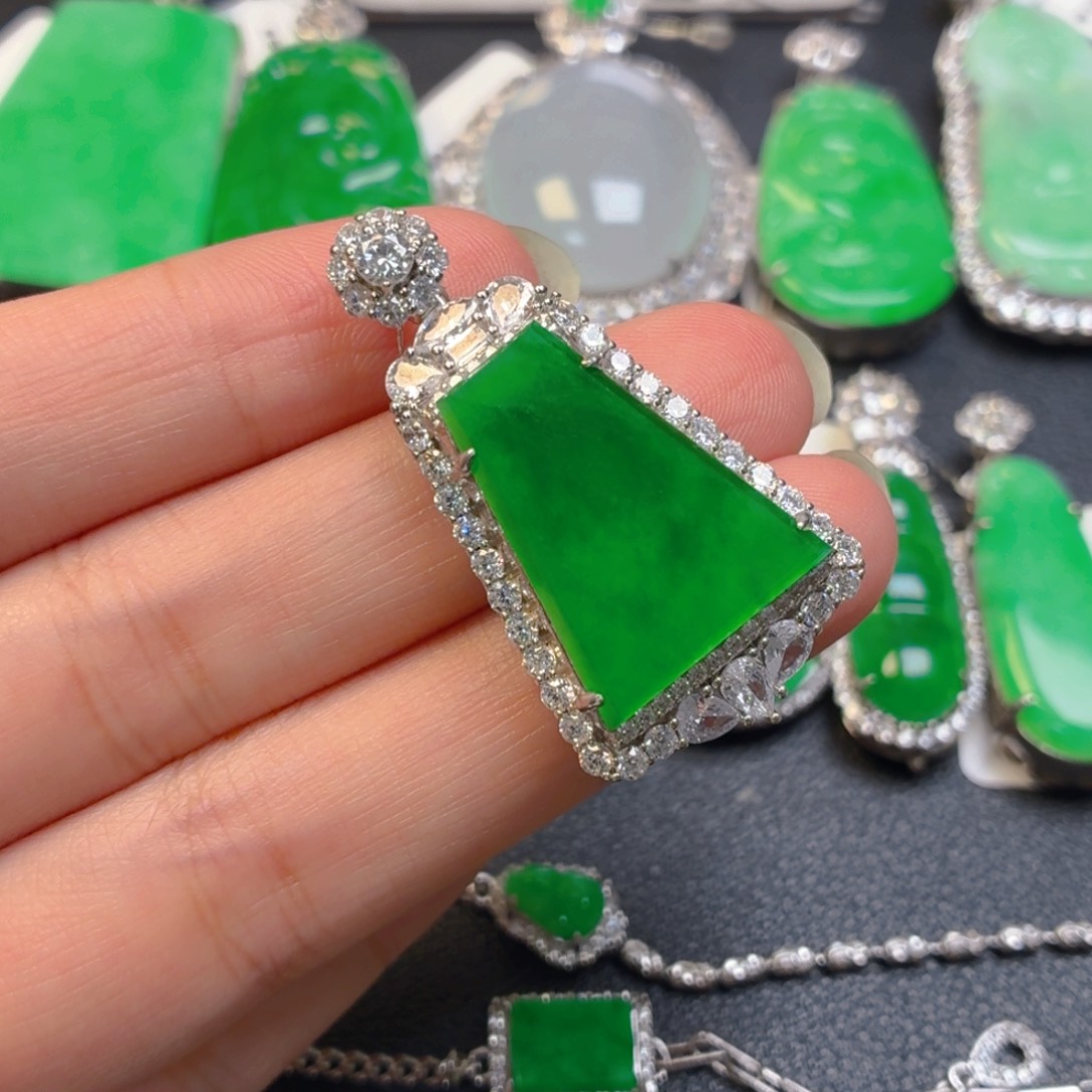 翡翠银S925镶嵌颈饰