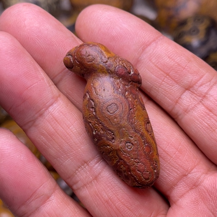 银戈壁滩上的一个玛瑙石