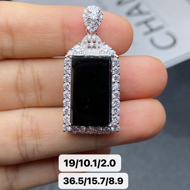 墨翠吊坠 s925银镶嵌 品相饱满大气 