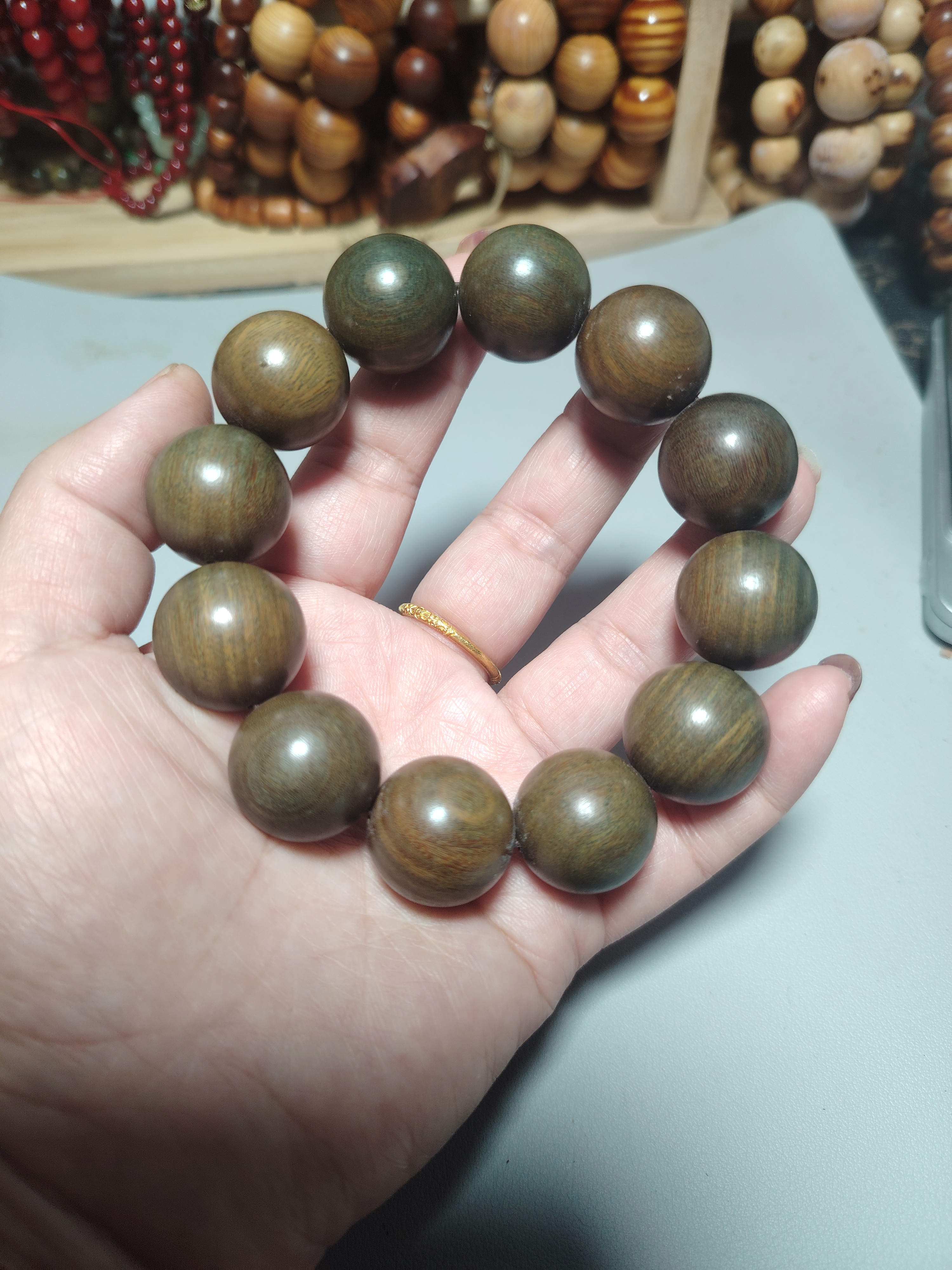 绿檀男士款顺纹高品质文玩佛珠念珠