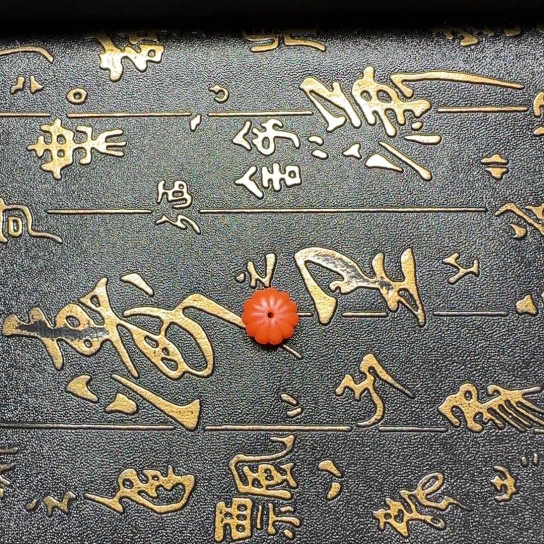 এ***࿐南红玛瑙保山原矿瓜珠卡13.2无裂未镶嵌